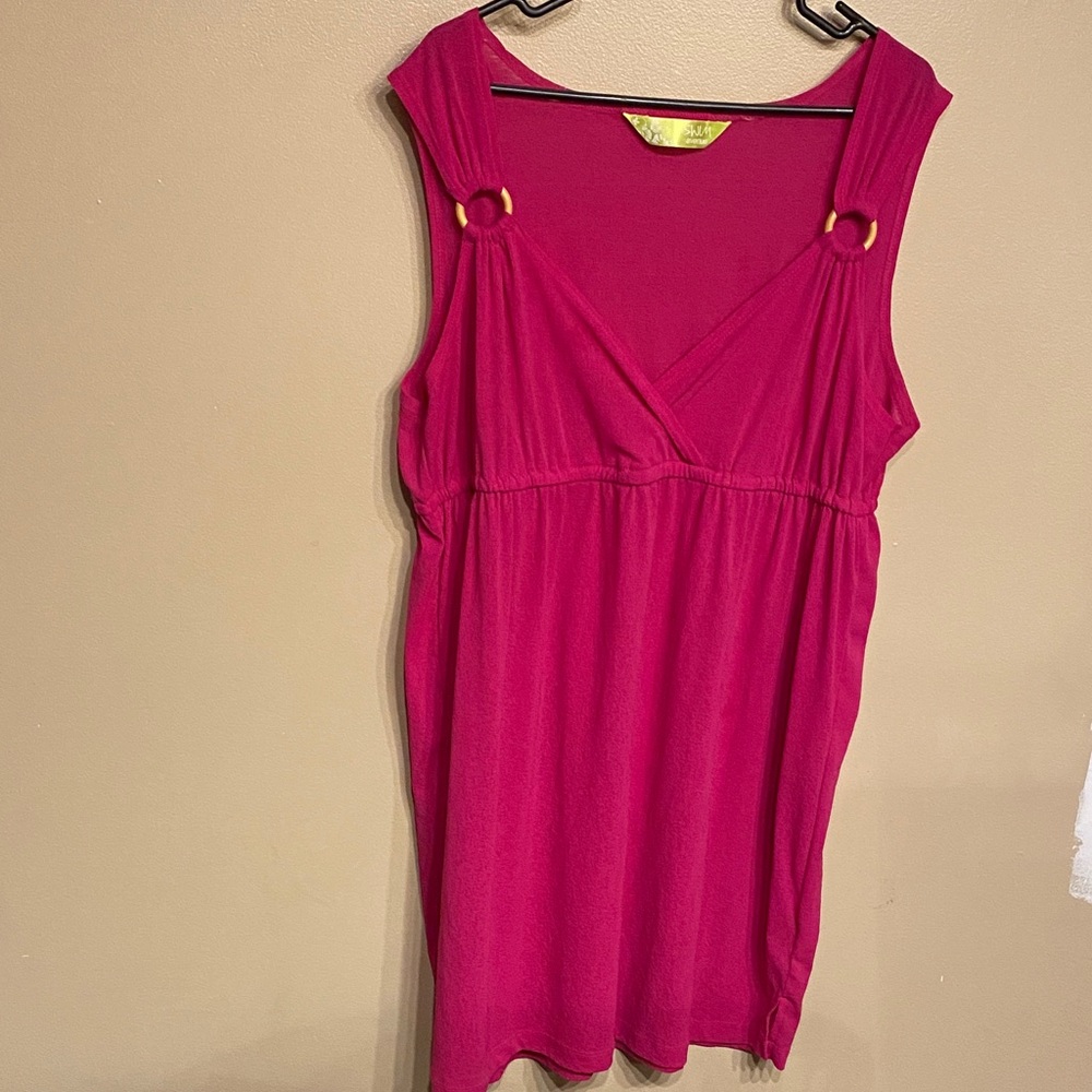 Sami & Jo Vibrant Pink Mini Dress with Gold Accents